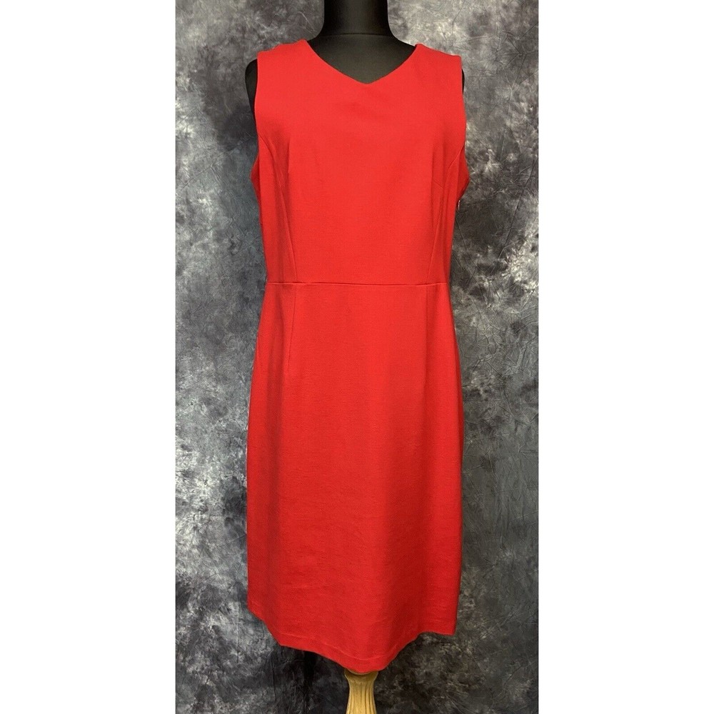 NWOT Talbots Size 14 Red Sleeveless Keyhole Back Ponte Knit Dress